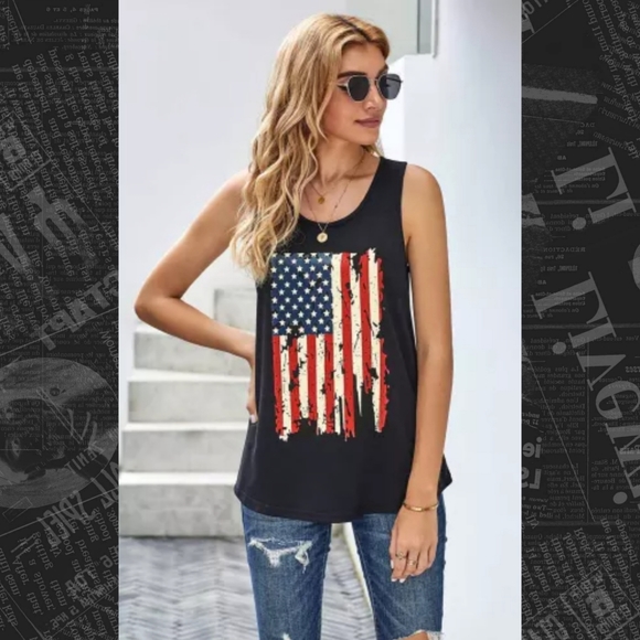 ‼️CLEARANCE PRICE FIRM‼️American Flag Tank🖤 - Picture 2 of 6